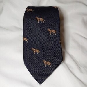 Robert Talbott Silk Tie Made For  Guide Dogs For The Blind Navy  Made in the USA